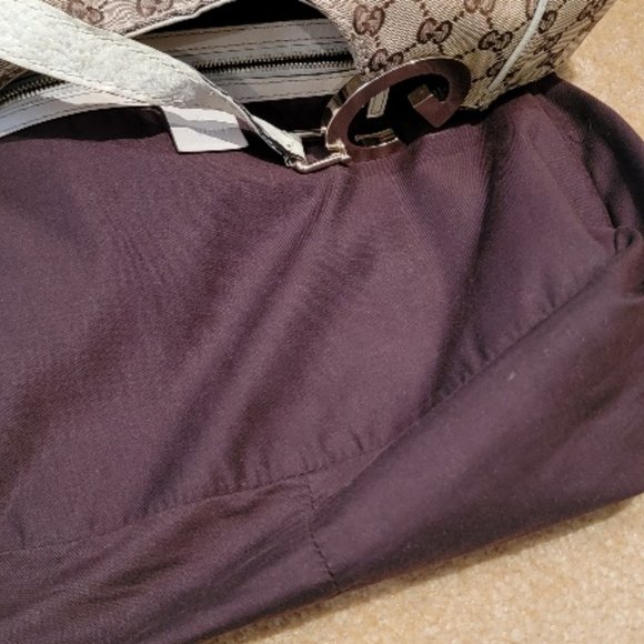 GUCCi Charlotte MUST GO@! Large Canvas Leather Hobo Handbag - Picture 11 of 16